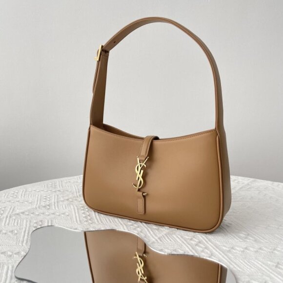 SAINT LAURENT Le 5 à 7 Leather Hobo in Vintage Brown Gold - Picture 1 of 16